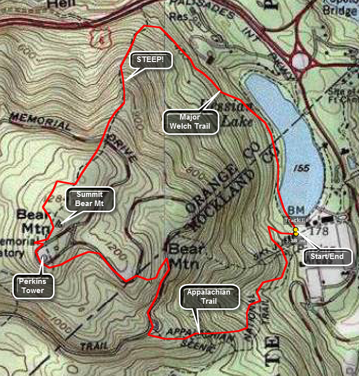 Bear Mountain Zoo Map Catskill Hiker: Bear Mt/Harriman Trails
