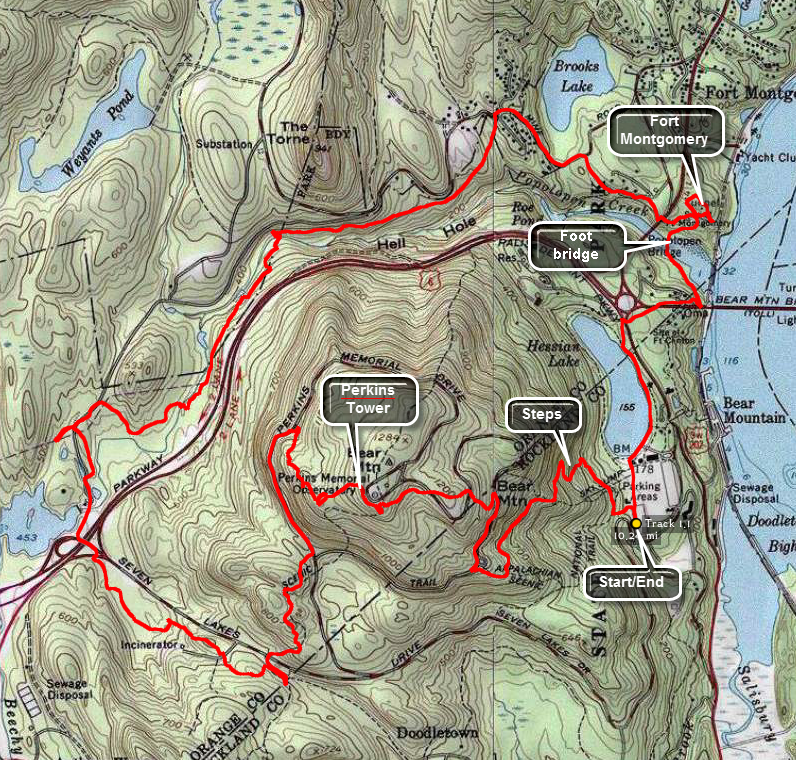 Bear Mountain Hike Trail Map