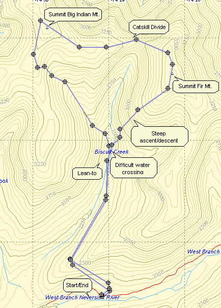 Catskill 35 peak map