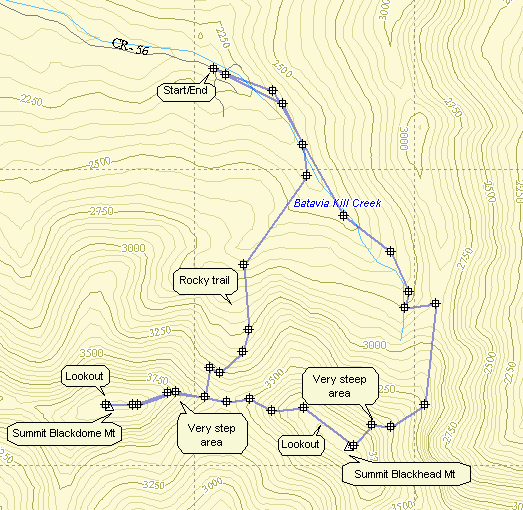 Catskill 35 peak map