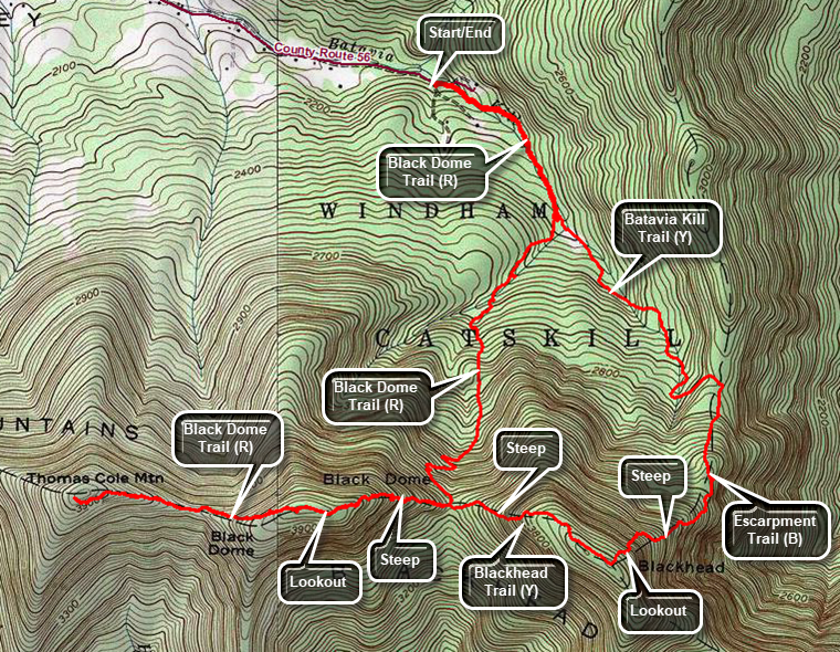 Catskill 35 peak map