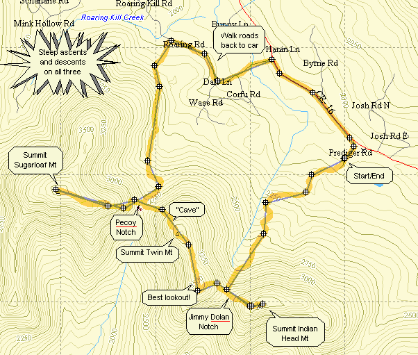 Catskill 35 peak map