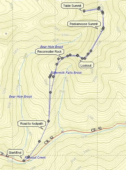 Catskill 35 peak map