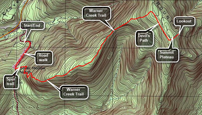 Catskill 35 peak map