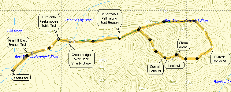 Catskill 35 peak map