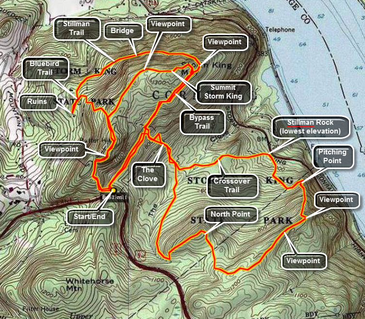 Storm King Mountain Trail Map Catskill Hiker: West Hudson Trails