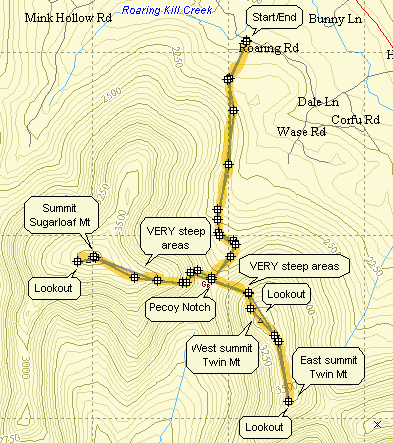 Catskill 35 peak map