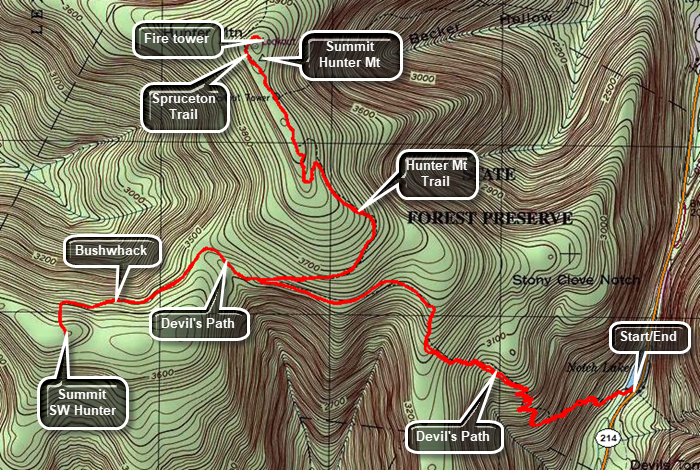 Catskill 35 peak map