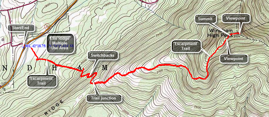 Catskill 35 peak map