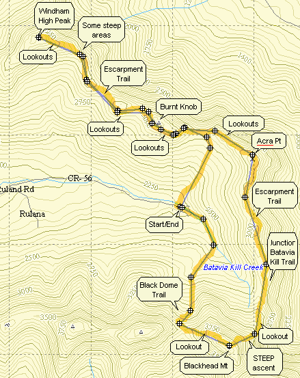 Catskill 35 peak map